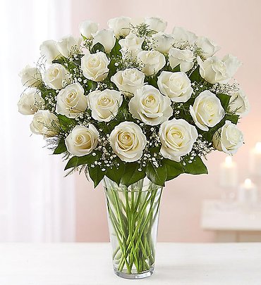Ultimate Elegance &trade;Premium Long Stem White Roses