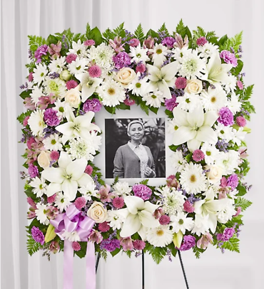 Sentimental Solace Wreath&trade; - Lavender &amp; White