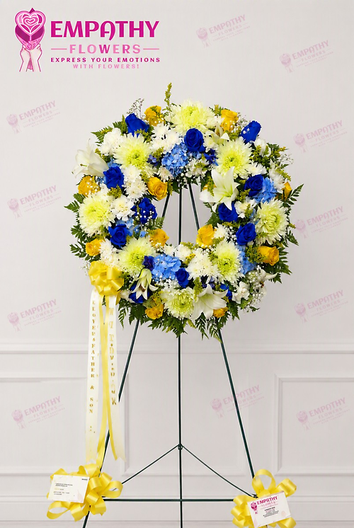 Golden Sky Funeral Wreath