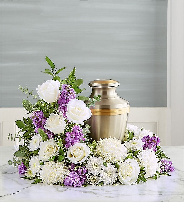 Cremation Wreath- Lavender and White