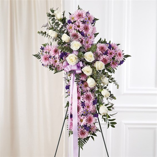 Peace & Prayers™ Lavender & White Standing Cross