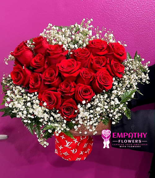 Heart Shaped Red Rose Bouquet