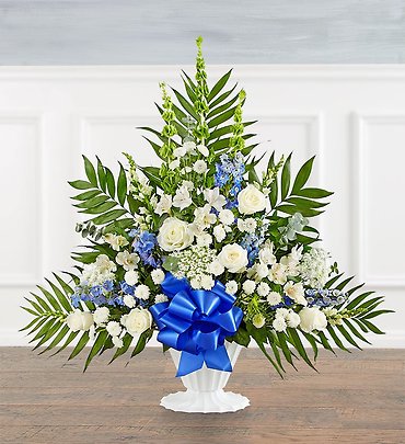 Tranquility Floor Basket&trade; - Blue &amp; White