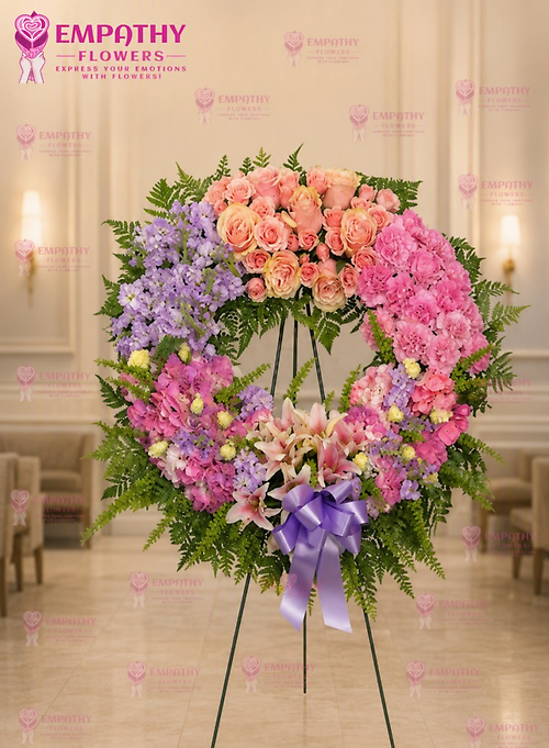 Pastel of Remembrance Funeral Wreath