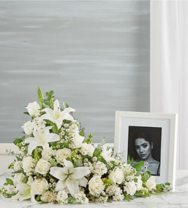 Asymetrical Cremation Arrangement- All White