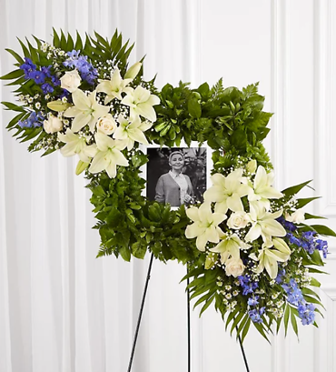 Cherished Remembrance&trade; Wreath - Blue &amp; White