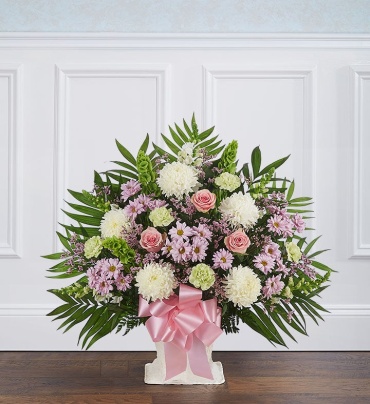 Heartfelt Tribute&trade; Floor Basket- Pastel
