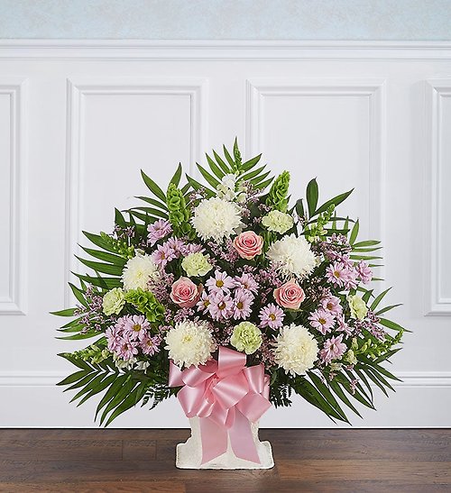Heartfelt Tribute&trade; Floor Basket- Pastel