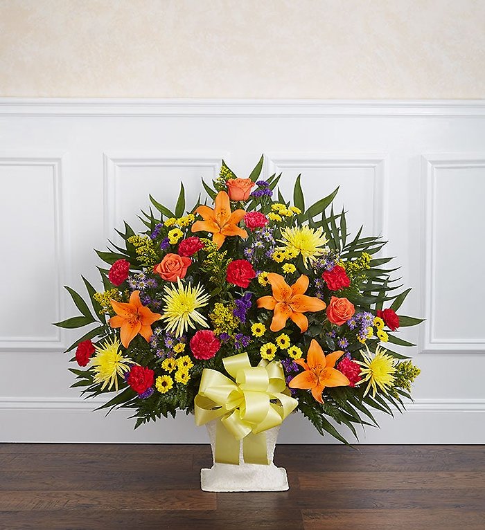 Heartfelt Tribute&trade; Floor Basket- Bright
