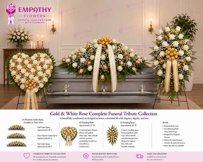 Gold & White Funeral Tribute Collection