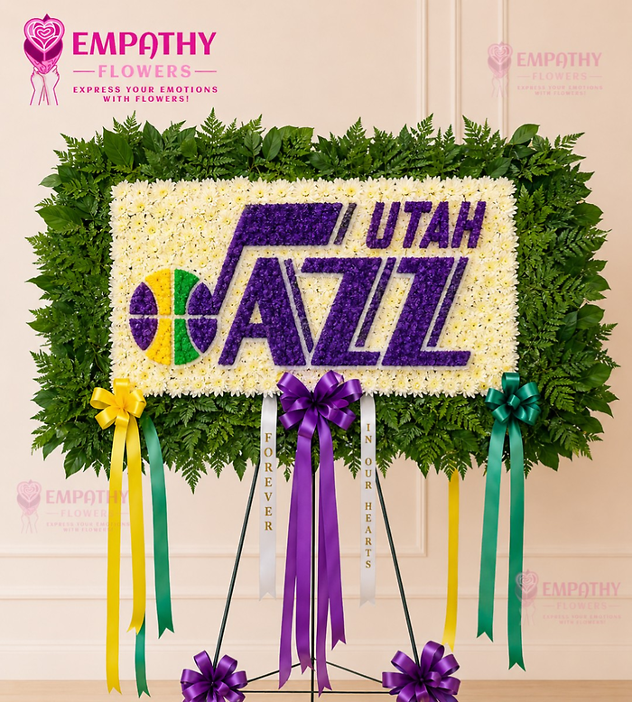 Utah Jazz Custom Funeral Flower Board