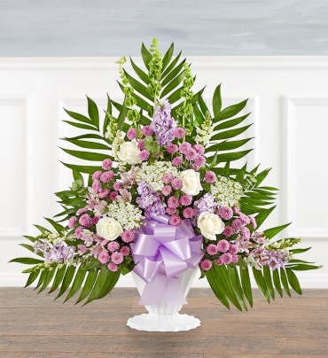 Tranquility Floor Basket&trade; - Lavender &amp; White