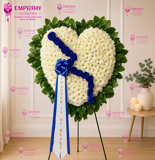 Blue & White Broken Heart