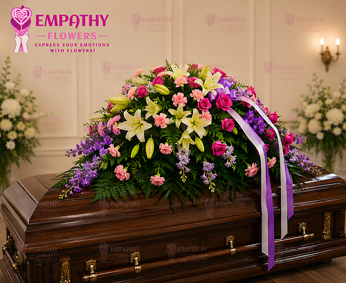 Passionate Pastel Casket Spray