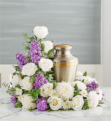 Cremation Wreath- Lavender and White