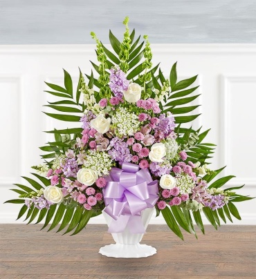 Tranquility Floor Basket&trade; - Lavender &amp; White