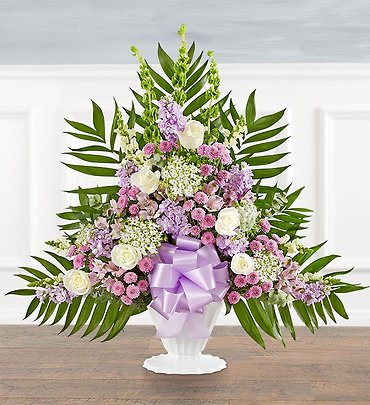 Tranquility Floor Basket&trade; - Lavender &amp; White