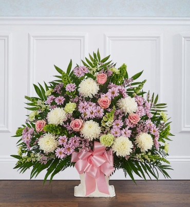 Heartfelt Tribute&trade; Floor Basket- Pastel