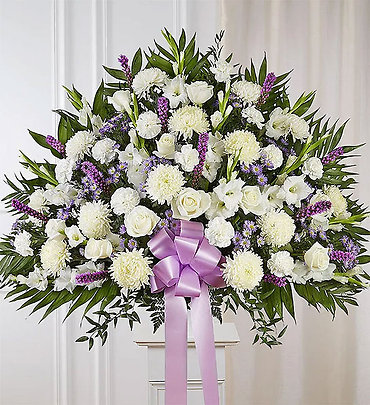 Heartfelt Sympathies Lavender &amp; White Standing Basket
