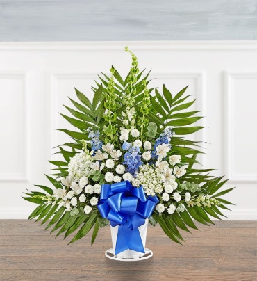 Tranquility Floor Basket&trade; - Blue &amp; White