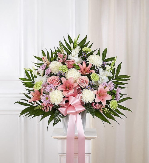 Heartfelt Sympathies&trade; Pastel Standing Basket