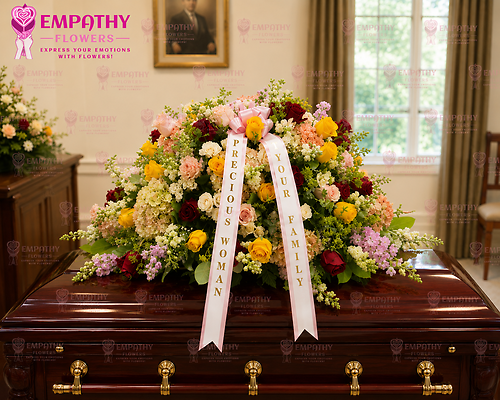 Garden-Inspired Mixed Flowers Casket Spray