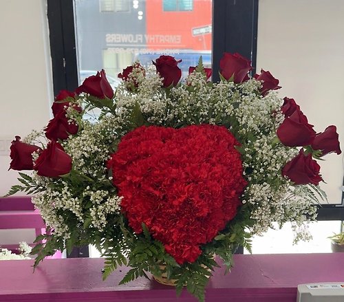 Heart shaped Sympathy Funeral basket