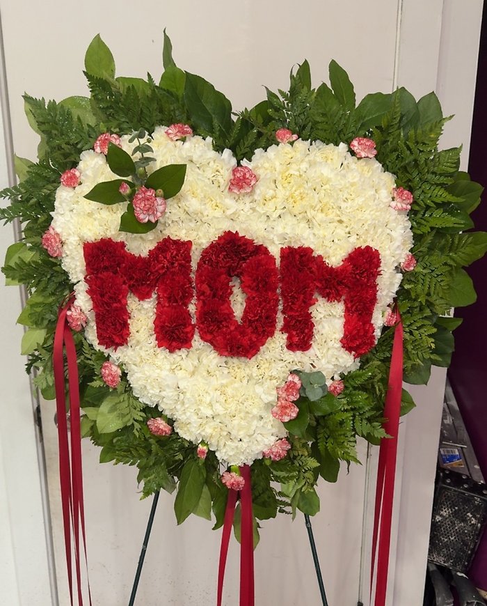 I Love You Mom Floral Heart