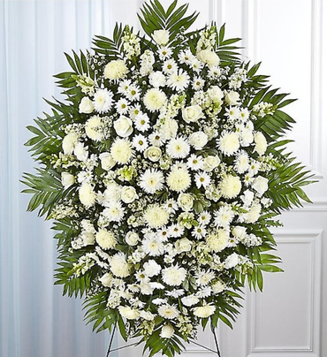 White Funeral Standing Spray
