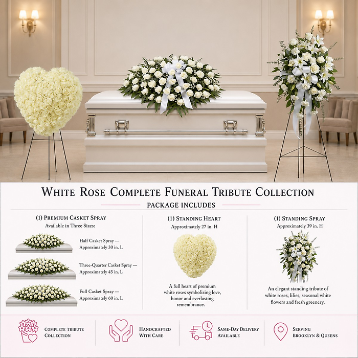 White Rose Complete Funeral Tribute Collection