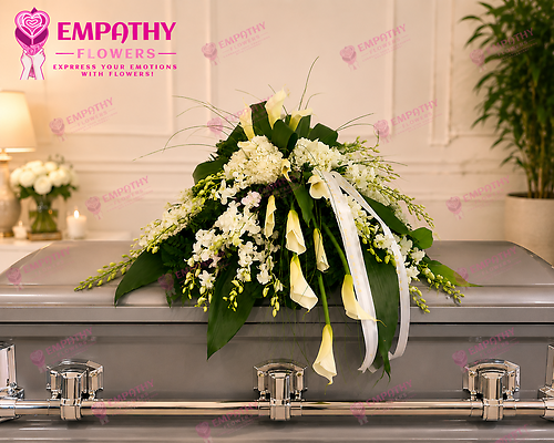 White Calla Lily Casket Spray