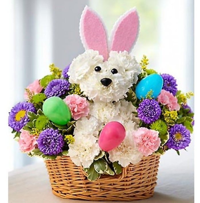 Hoppy Easter - Bunny-Themed Dog Flower Arrangement