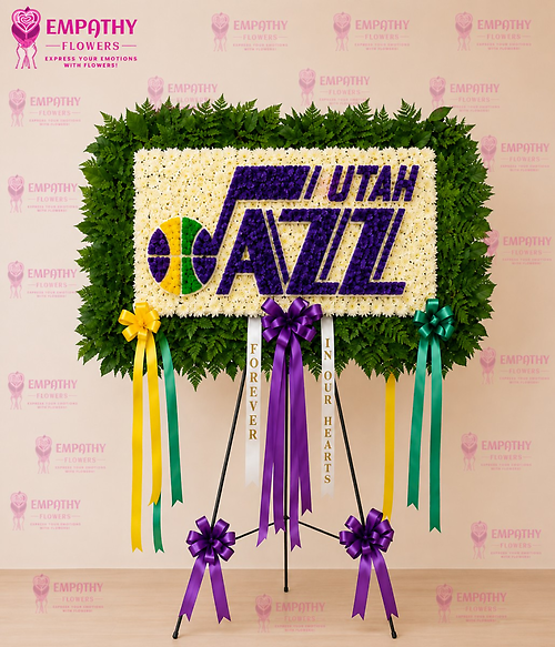 Utah Jazz Custom Funeral Flower Board