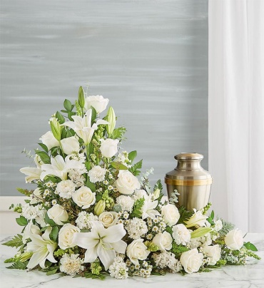 Asymetrical Cremation Arrangement- All White