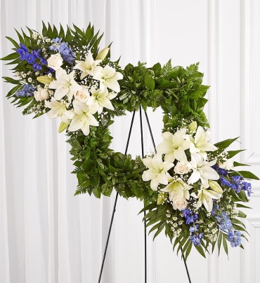 Cherished Remembrance&trade; Wreath - Blue &amp; White
