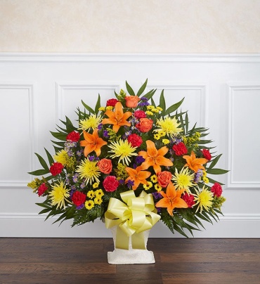 Heartfelt Tribute&trade; Floor Basket- Bright