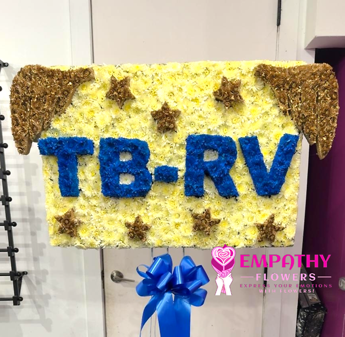 Custom Angel Wings Nameplate Standing Spray