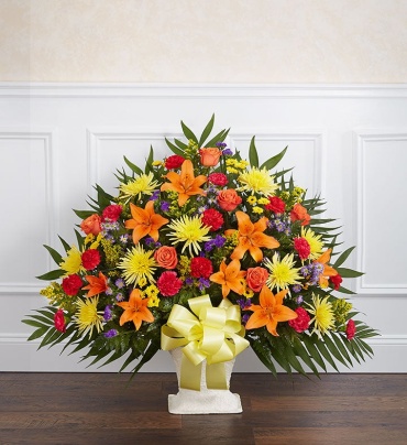 Heartfelt Tribute&trade; Floor Basket- Bright