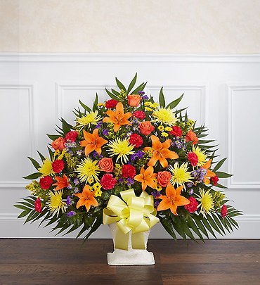Heartfelt Tribute&trade; Floor Basket- Bright
