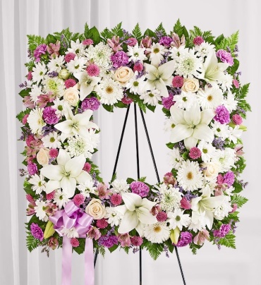 Sentimental Solace Wreath&trade; - Lavender &amp; White