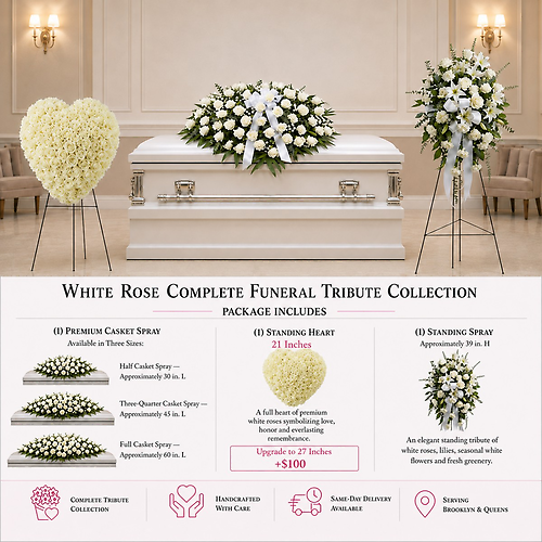 White Rose Complete Funeral Tribute Collection