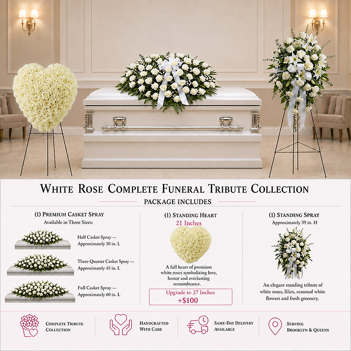 White Rose Complete Funeral Tribute Collection