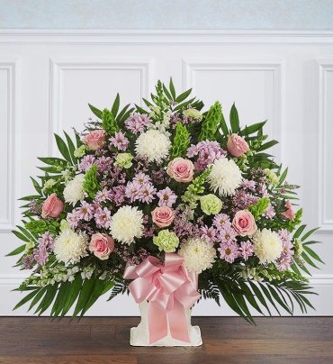 Heartfelt Tribute&trade; Floor Basket- Pastel