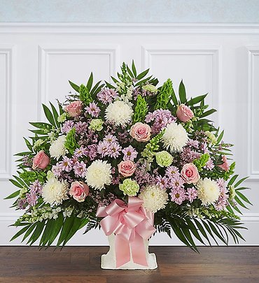 Heartfelt Tribute&trade; Floor Basket- Pastel