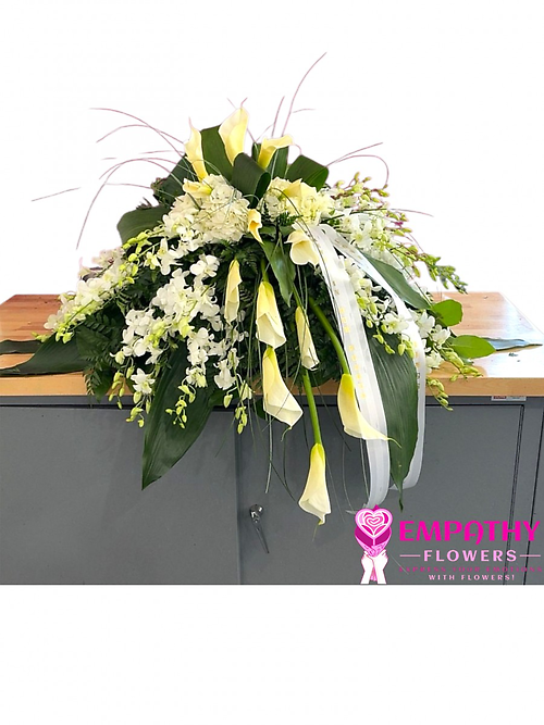 White Calla Lily Casket Spray